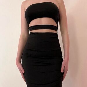 Princess Polly Black Strapless Cutout Bodycon Dress